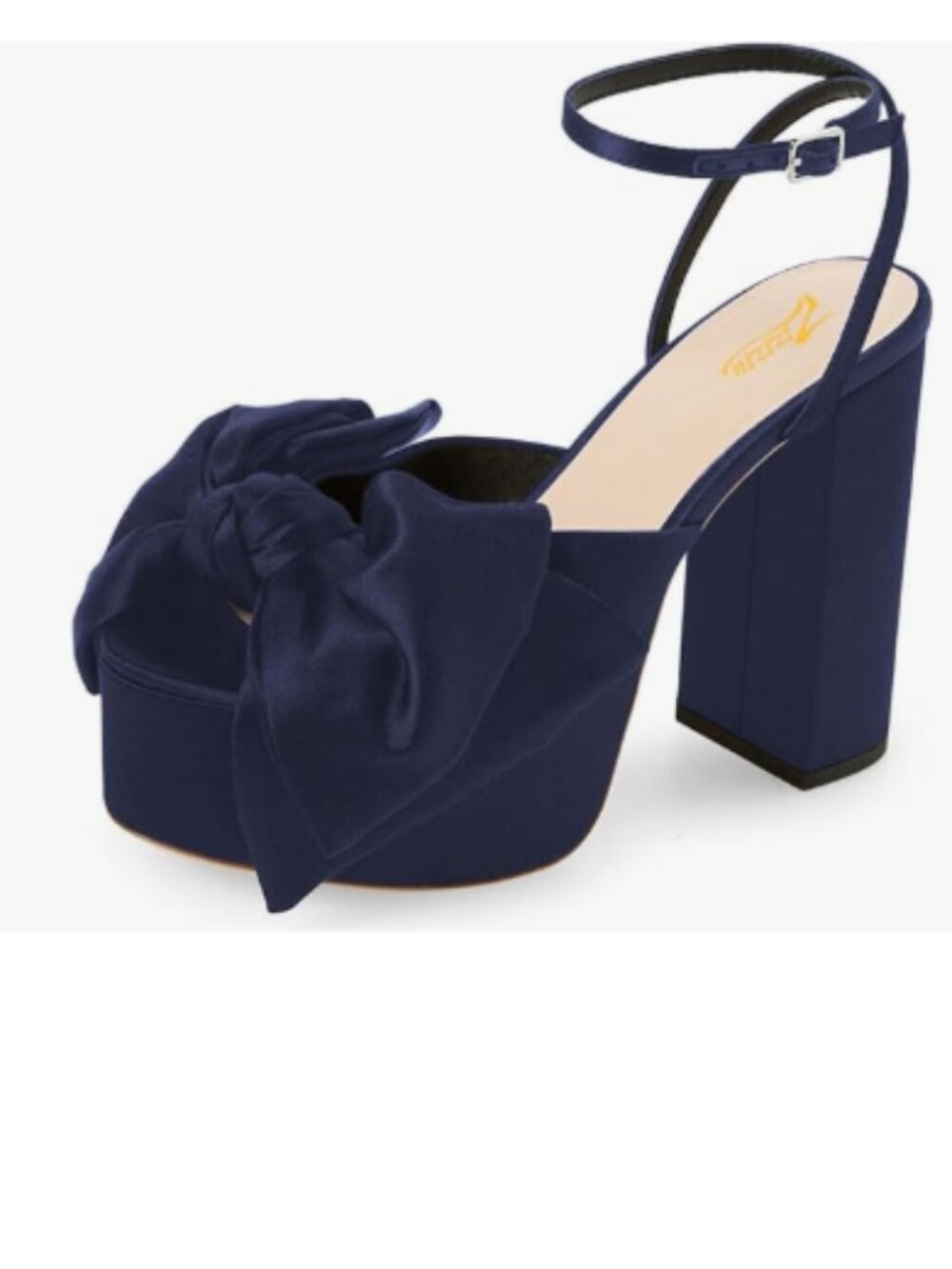 Zszszsu Blue Bowknot Platform Sandals Elegant Corss Ankle Strap High Heels Shoe